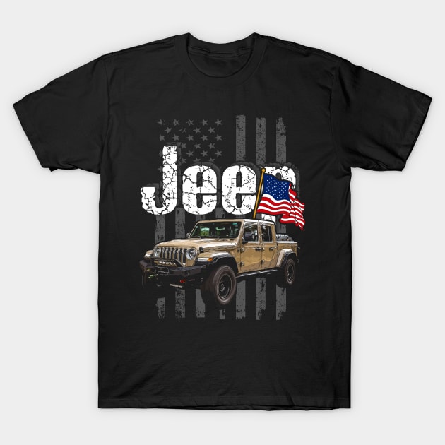 Jeep Gladiator JT series Jeepcar JEEP Flag T-Shirt by alex77alves